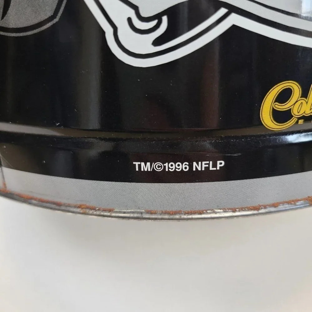 Vintage 1996 Oakland Raiders Metal Popcorn Tin Black Silver Large Size - Picture 9 of 16